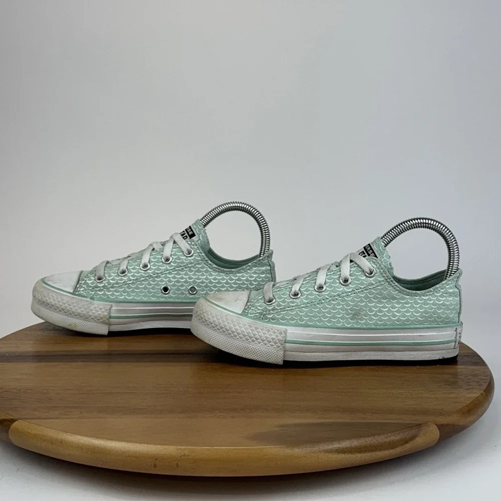 Big Kids Girls CTAS Green Mermaid Scales Casual Platform Sneakers Shoes Size 2 Y